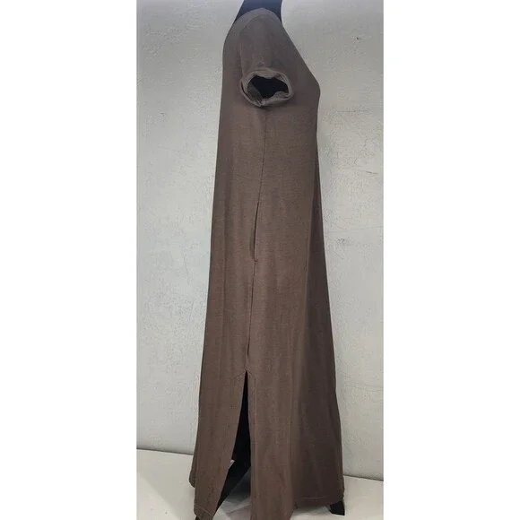 Pure Jill J. Jill Small | Brown Maxi T Shirt Dress Neutral Casual Pima Cotton - Picture 6 of 8